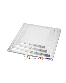 Cake Board - 25cm / 10" - Square Silver Thickness 12mm