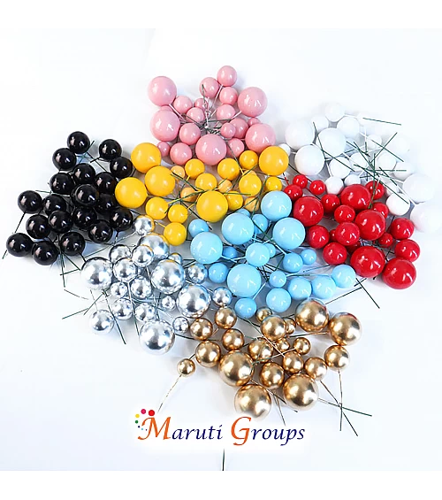 Faux Balls Cake Topper Set For Cake Decorating - Gold - 20pc