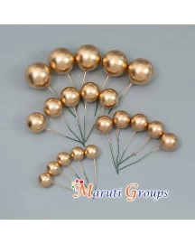 Faux Balls Cake Topper Set For Cake Decorating - Gold - 20pc