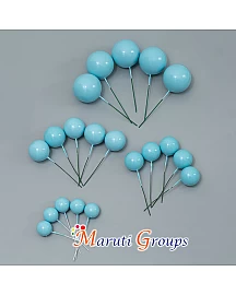Faux Balls Cake Topper Set For Cake Decorating - Baby Blue - 20pc