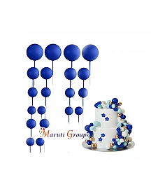 Faux Balls Cake Topper Set For Cake Decorating - Dark Blue / Matt Blue  - 20pc