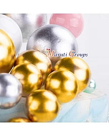 Faux Balls Cake Topper Set For Cake Decorating - Gold - 20pc