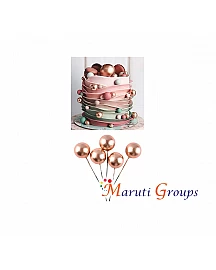Faux Balls Cake Topper Set For Cake Decorating - Rose Gold - 20pc