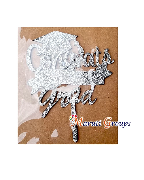 Congrats Grad Cake Topper – Graduation Party Cake Decoration