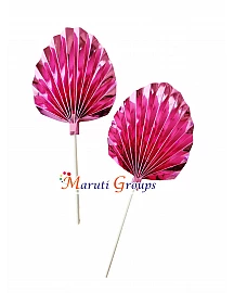 2pc Foil Palm Spear Leaf Cake Topper - Pink
