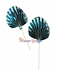 2pc Foil Palm Spear Leaf Cake Topper - Blue