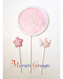 Happy Birthday Star / Crown Cake Topper  For Cake Decorating 