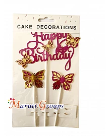 Artificial Purple and Pink - Multi Color Butterfly - Cake Topper