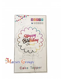 Happy Birthday Cake Topper - Clear