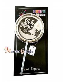 LED Christmas Let it Snow Cake Topper