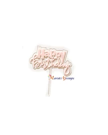 Happy Birthday Pink Clear Cake Topper for cake decorating 