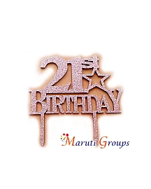21st Birthday Cake Topper for cake decorating - Pink