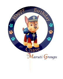 Happy Birthday Paw Patrol - Chase Cake Topper for cake decorating