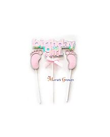 Birthday Girl Cake Topper for cake decorating - Pink