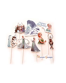 Happy Birthday Frozen Cake Topper and Cupcake For Cake Decorating