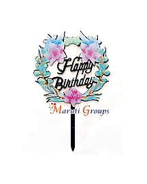 Happy Birthday Flower Cake Topper for cake decorating 