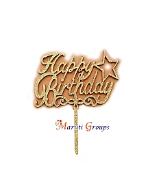 Happy Birthday Gold Cake Topper for cake decorating 