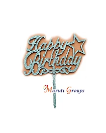 Happy Birthday Blue Cake Topper for cake decorating 