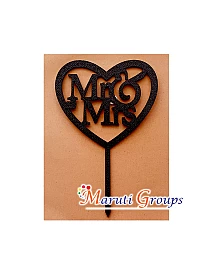 Mr and Mrs Cake Topper for cake decorating - Black