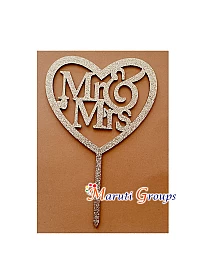 Mr and Mrs Cake Topper for cake decorating - Rose Gold