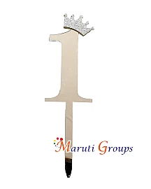 Numbers 1 Cake Topper for cake decorating -Silver Color