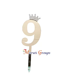 Numbers 9 Cake Topper for cake decorating -Silver Color