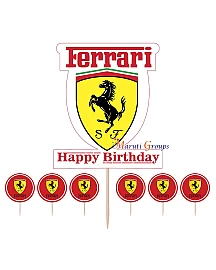 1pc Ferrari Cake Topper + Cupcake Topper - Board