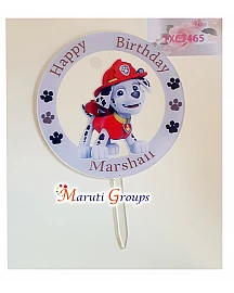 Happy Birthday Paw Patrol - Marshall Cake Topper for cake decorating
