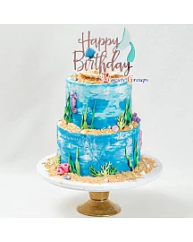 Happy Birthday Mermaid Tail Cake Topper for cake decorating