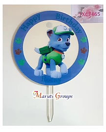 Happy Birthday Paw Patrol - Rocky Cake Topper for cake decorating