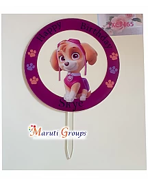 Happy Birthday Paw Patrol - Skye Cake Topper for cake decorating