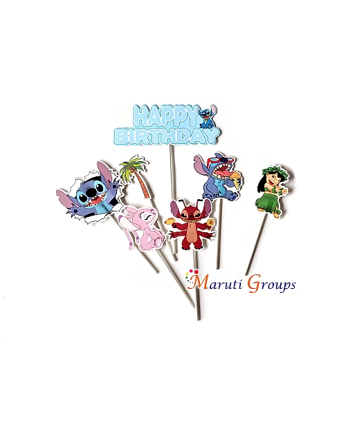 Happy Birthday Stitch Cake Topper & Cupcake Decorations – Cake Decorating