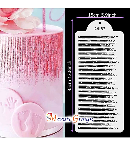 Cake Decorating Stencil – Lines Design (15cm x 35cm)