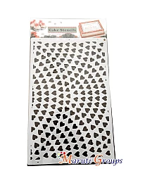 Heart Cake Stencils for Cake Decorating Size : 7.5cm x 11.5cm - Design - 8