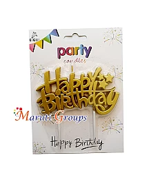 Happy Birthday Candle for Cake Decorating - Gold