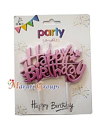 Happy Birthday Candle for Cake Decorating - Pink