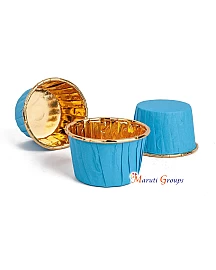 Light Blue Cupcake Cups – 68mm x 39mm (Height), 24pcs Aluminum Foil Standard Cupcake