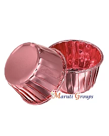 Rose Gold Cupcake Cups – 68mm x 39mm (Height), 24pcs Aluminum Foil Standard Cupcake