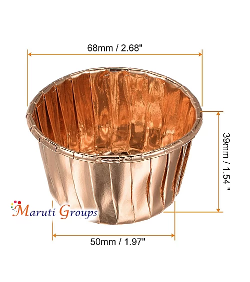Champagne Gold Cupcake Cups – 68mm x 39mm (Height), 24pcs Aluminum Foil Standard Cupcake