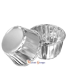 Silver Cupcake Cups – 68mm x 39mm (Height), 24pcs Aluminum Foil Standard Cupcake