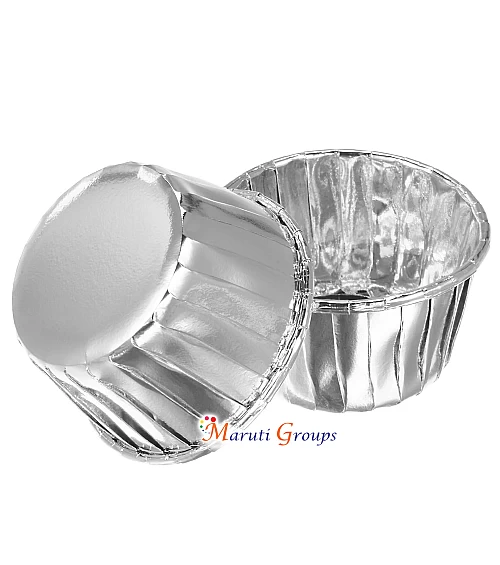 Champagne Gold, Gold, Silver, Red, Rose Gold Cupcake Cups – 68mm x 39mm (Height), 24pcs Aluminum Foil Standard Cupcake