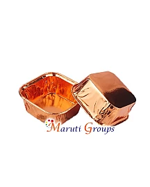 Rose Gold Square Aluminum Foil Baking Muffin Paper Cups - 8.4cm x 3cm Height - 20pc