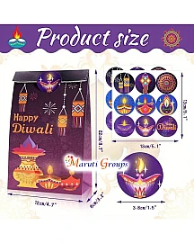6pc Happy Diwali Party Gift Bags (with Stickers) – 22cm x 13cm – Perfect for Kids
