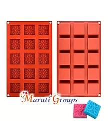 Square Burfee Penda Sweetmeat Silicone Mould – Chocolate & Sweet Mould (28.5cm x 16.7cm, Cavity Size 4cm)