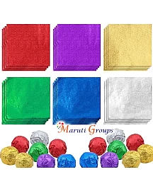 100pcs Red Foil Candy Wrappers – 10cm x 10cm DIY Square Wrapping Papers for Chocolate & Candy Packaging