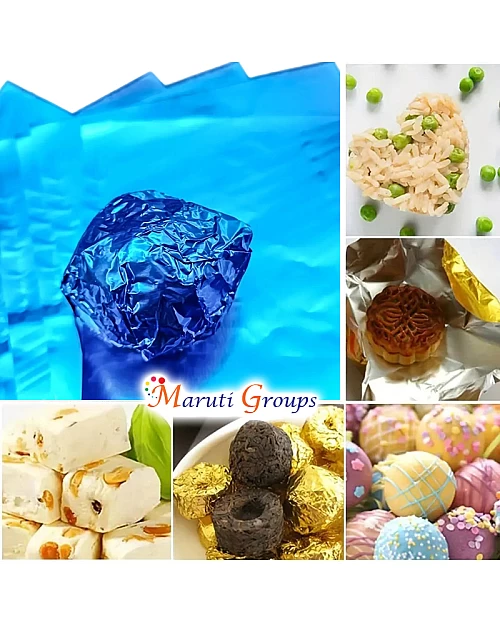 100pcs Blue Foil Candy Wrappers – 9cm x 9cm DIY Square Wrapping Papers for Chocolate & Candy Packaging