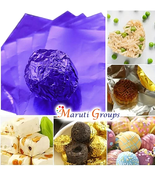 100pcs Purple Foil Candy Wrappers – 9cm x 9cm DIY Square Wrapping Papers for Chocolate & Candy Packaging