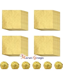 100pcs Gold Foil Candy Wrappers – 10cm x 10cm DIY Square Wrapping Papers for Chocolate & Candy Packaging