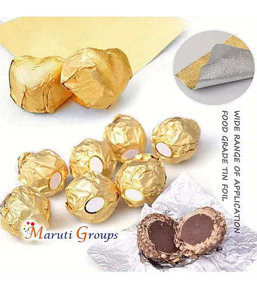 100pcs Gold Foil Candy Wrappers – 9cm x 9cm DIY Square Wrapping Papers for Chocolate & Candy Packaging