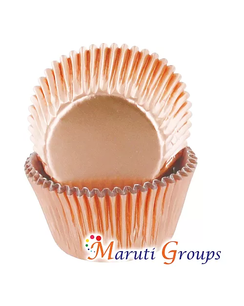 100 Pieces Foil Cupcake Liners – Rose Gold Metallic Baking Cups for Weddings and Events (Number 7 / 7cm)